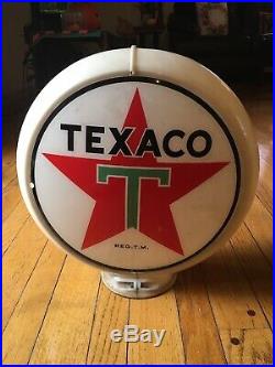 VINTAGE ORIGINAL TEXACO Gas Pump Topper TWO GLASS LENSES In Great Condition. Yes