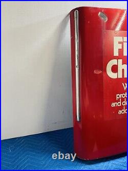VINTAGE Texaco Gas Station Pump Cover Fire Cheif 30x22 Garage Sign Advertising