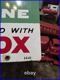 VTG 12x18 Texaco Sky Chief Porcelain Gas Pump Plate Sign 1962 Dated 3-5-62 USA