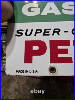 VTG 12x18 Texaco Sky Chief Porcelain Gas Pump Plate Sign 1962 Dated 3-5-62 USA