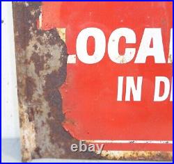 VTG 1950's Texaco FIRE CHIEF Gasoline Double Sided Metal Sign Gas Oil 16 X 18