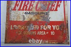 VTG 1950's Texaco FIRE CHIEF Gasoline Double Sided Metal Sign Gas Oil 16 X 18