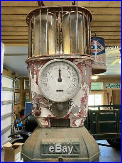 Very Rare Vintage Dual Cylinder Clock Face Style Themis Gas Pump Like Texaco