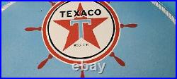 Vintage 16 Texaco Gasoline Porcelain Marine White Gas Service Station Pump Sign Vintage 16 Texaco Gasoline Porcelain Marine White Gas Service Station Pump Sign