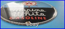 Vintage 16 Texaco Gasoline Porcelain Marine White Gas Service Station Pump Sign Vintage 16 Texaco Gasoline Porcelain Marine White Gas Service Station Pump Sign
