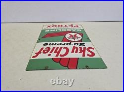 Vintage 18 Original Texaco Sky Chief Su-Preme Petrox Porcelain Gas Pump Plate