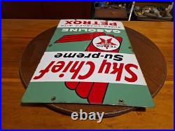 Vintage 18 Original Texaco Sky Chief Su-Preme Petrox Porcelain Gas Pump Plate