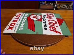 Vintage 18 Original Texaco Sky Chief Su-Preme Petrox Porcelain Gas Pump Plate