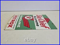 Vintage 18 Original Texaco Sky Chief Su-Preme Petrox Porcelain Gas Pump Plate