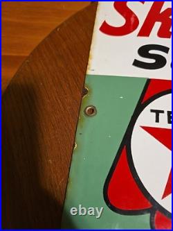 Vintage 18 Original Texaco Sky Chief Su-Preme Petrox Porcelain Gas Pump Plate