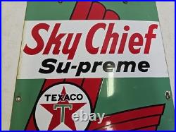 Vintage 18 Original Texaco Sky Chief Su-Preme Petrox Porcelain Gas Pump Plate
