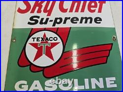 Vintage 18 Original Texaco Sky Chief Su-Preme Petrox Porcelain Gas Pump Plate