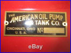 Vintage 1920's American Visible Gas Pump Restored Texaco Orig. Blue Lead Glass