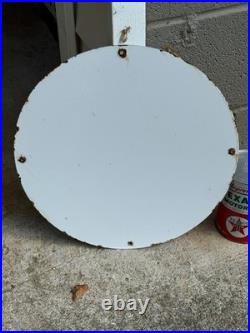 Vintage 1930 Texaco Gasoline Porcelain Delaer Sign (15 Inch) Rare Size