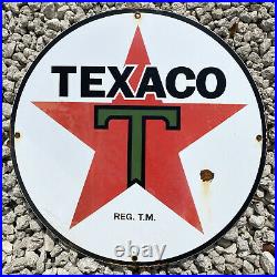 Vintage 1930 Texaco Porcelain Sign XL 15 Texas Us Star Oil Gas Pump Petroliana