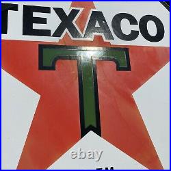 Vintage 1930 Texaco Porcelain Sign XL 15 Texas Us Star Oil Gas Pump Petroliana
