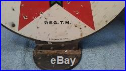 Vintage 1938 Original Porcelain Texaco 15 Lubster/gas Pump Top Sign&bracket
