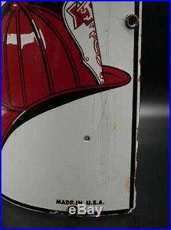 Vintage 1940 FIRE CHIEF Gasoline TEXACO CURVED Porcelain Gas Pump Sign