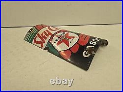 Vintage 1940 Original Texaco Sky Chief Gasoline Porcelain Curved Pump Plate Sign Vintage 1940 Original Texaco Sky Chief Gasoline Porcelain Curved Pump Plate Sign