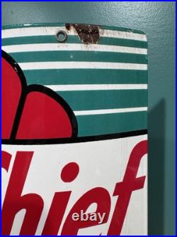 Vintage 1940 Original Texaco Sky Chief Gasoline Porcelain Curved Pump Plate Sign