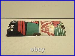 Vintage 1940 Original Texaco Sky Chief Gasoline Porcelain Curved Pump Plate Sign Vintage 1940 Original Texaco Sky Chief Gasoline Porcelain Curved Pump Plate Sign