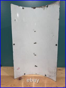 Vintage 1940 Original Texaco Sky Chief Gasoline Porcelain Curved Pump Plate Sign