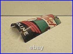 Vintage 1940 Original Texaco Sky Chief Gasoline Porcelain Curved Pump Plate Sign Vintage 1940 Original Texaco Sky Chief Gasoline Porcelain Curved Pump Plate Sign