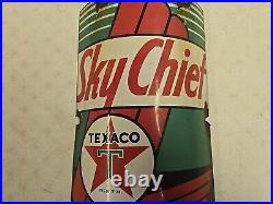 Vintage 1940 Original Texaco Sky Chief Gasoline Porcelain Curved Pump Plate Sign Vintage 1940 Original Texaco Sky Chief Gasoline Porcelain Curved Pump Plate Sign