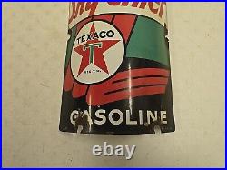 Vintage 1940 Original Texaco Sky Chief Gasoline Porcelain Curved Pump Plate Sign Vintage 1940 Original Texaco Sky Chief Gasoline Porcelain Curved Pump Plate Sign