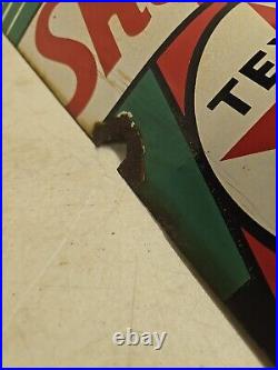 Vintage 1940 Original Texaco Sky Chief Gasoline Porcelain Curved Pump Plate Sign Vintage 1940 Original Texaco Sky Chief Gasoline Porcelain Curved Pump Plate Sign
