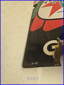 Vintage 1940 Original Texaco Sky Chief Gasoline Porcelain Curved Pump Plate Sign Vintage 1940 Original Texaco Sky Chief Gasoline Porcelain Curved Pump Plate Sign