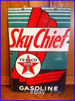 Vintage 1940 Texaco Sky Chief Porcelain Gas Pump Dated Sign Vintage 1940 Texaco Sky Chief Porcelain Gas Pump Dated Sign