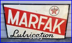 Vintage 1940's Texaco Marfak Lubrication Advertising Sign Gas Station Pump Oil