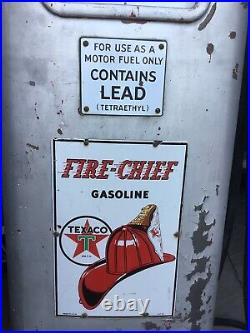 Vintage 1940s Erie Gas Pump model 77 Texaco Fire Chief original. Complete pump