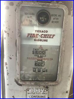 Vintage 1940s Erie Gas Pump model 77 Texaco Fire Chief original. Complete pump