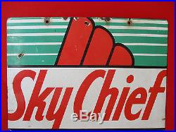 Vintage 1947 TEXACO Sky Chief Porcelain Metal Sign Gas Pump Plate 3-10-47 LOOK