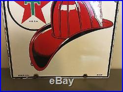 Vintage 1947 Texaco Fire Chief Porcelain Gas Pump Plate Sign