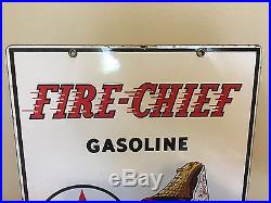 Vintage 1947 Texaco Fire Chief Porcelain Gas Pump Plate Sign