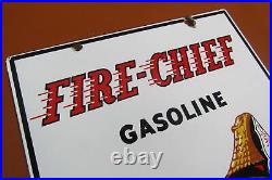 Vintage 1948 Nice Original Texaco Fire Chief Porcelain Gas Pump Advertising Sign