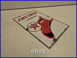 Vintage 1948 Original Texaco Fire Chief Gasoline Gas Pump Plate Porcelain Sign Vintage 1948 Original Texaco Fire Chief Gasoline Gas Pump Plate Porcelain Sign