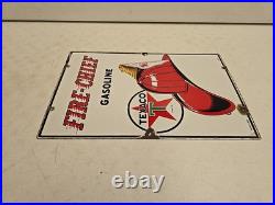 Vintage 1948 Original Texaco Fire Chief Gasoline Gas Pump Plate Porcelain Sign Vintage 1948 Original Texaco Fire Chief Gasoline Gas Pump Plate Porcelain Sign