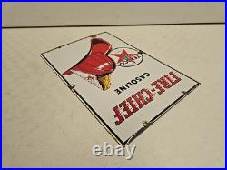 Vintage 1948 Original Texaco Fire Chief Gasoline Gas Pump Plate Porcelain Sign Vintage 1948 Original Texaco Fire Chief Gasoline Gas Pump Plate Porcelain Sign