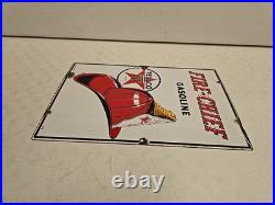 Vintage 1948 Original Texaco Fire Chief Gasoline Gas Pump Plate Porcelain Sign Vintage 1948 Original Texaco Fire Chief Gasoline Gas Pump Plate Porcelain Sign