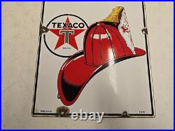 Vintage 1948 Original Texaco Fire Chief Gasoline Gas Pump Plate Porcelain Sign Vintage 1948 Original Texaco Fire Chief Gasoline Gas Pump Plate Porcelain Sign