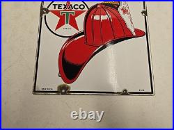 Vintage 1948 Original Texaco Fire Chief Gasoline Gas Pump Plate Porcelain Sign Vintage 1948 Original Texaco Fire Chief Gasoline Gas Pump Plate Porcelain Sign