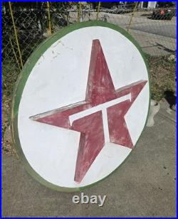Vintage 1950s Texaco Folk Art Gas Station Sign Wood Hand Painted Man Cave Decor