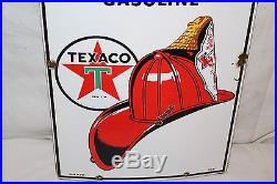Vintage 1951 Texaco Fire Chief Gasoline Gas Pump Plate 18 Porcelain Metal Sign