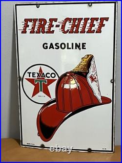 Vintage 1951 Texaco Fire-Chief Gasoline Pump Sign