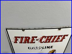 Vintage 1951 Texaco Fire-Chief Gasoline Pump Sign