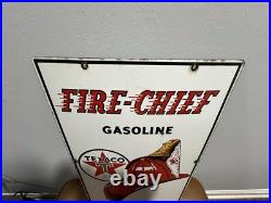 Vintage 1951 Texaco Fire-Chief Gasoline Pump Sign